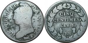 O9393 Directoire 5 Centimes Dupré an 5 BB Strasbourg ->Make offer