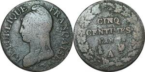 O9395 Directoire 5 Centimes Dupré an 7/5 A Paris ->Make offer