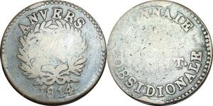 O9398 5 Centimes Anvers 1814 N Frappe Arnesal Marine ->Make offer