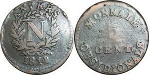 O9409 5 Centimes Anvers 1814 N Frappe Arnesal Marine ->Make offer