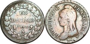 O9421 France Inedit Un Décime Dupré An 5 A/I Paris/Limoges ->Make offer