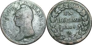 O9422 France Directoire Un Décime Dupré An 5 A Paris ->Make offer