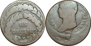 O9445 France Unique Directoire Un Décime An 5 BB Strasbourg ReFrappe Décentrée