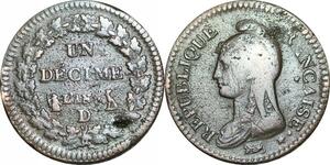 O9452 France Directoire Un Décime Dupré An 7/5 D Lyon ->Make offer