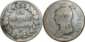 O9456 France Directoire Un Décime Dupré An 7 W Lille ->Make offer