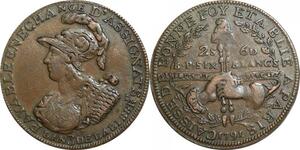 O9516 Rare France Constitution 2 Sols 6 Deniers Caisse Bonne foy 1791