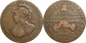 O9520 Rare France Constitution 2 Sols 6 Deniers Caisse Bonne foy 1791