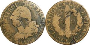 O9523 France Constitution 3 Deniers Louis XVI François An 4 1792 BB Strasbourg