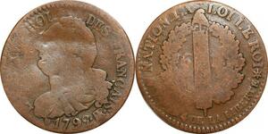 O9531 France Constitution 6 Deniers Louis XVI Francais An 4 1792 BB Strasbourg