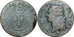 O9547 France Sol Louis XVI 1791 A 2nd sem Leopard ->Make offer