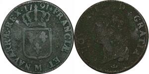 O9549 France Sol Louis XVI 1791 M Toulouse 2nd sem ->Make offer