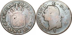 O9551 France Sol Louis XVI 1791 K Bordeaux 2nd sem ->Make offer