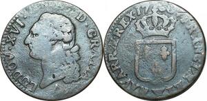 O9555 Rare France R4 Sol Louis XVI 1788 W Lille ->Make offer