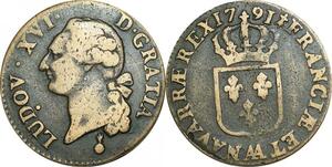 O9556 France Sol Louis XVI 1791 AA Metz 2nd sem ->Make offer