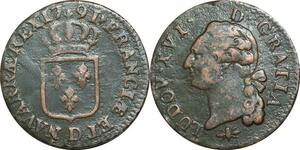 O9557 France Sol Louis XVI 1791 D Lyon 1er sem ->Make offer