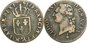 O9559 France Sol Louis XVI 1791 AA Metz 2nd sem ->Make offer