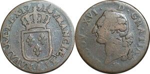 O9563 France Sol Louis XVI 1791 A Paris Léopard 1er sem ->Make offer