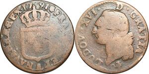 O9566 Rare France Sol Louis XVI 1791 A Paris 2nd Sem Héron/Leopard ->Make offer