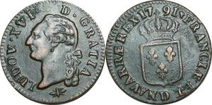 O9567 Rare France Sol Louis XVI 1791 D Lyon SUP 1er sem SUP ->Make offer
