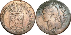 O9568 France Sol Louis XVI 1791 B Rouen 2nd Sem décentrée ->Make offer