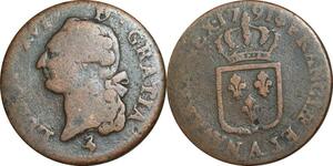 O9569 France Sol Louis XVI 1791 A Paris 2nd Sem ->Make offer