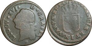 O9575 Rare France decentrée Sol Louis XVI 1784 I Limoges ->Make offer