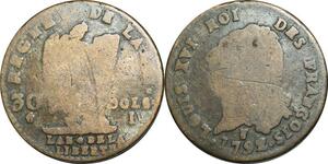 O9607 Inedit France Faux Epoque Constitution 30 Sols Louis XVI François 1792 I Limoges