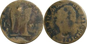 O9608 Inedit France faux époque Constitution 15 Sols Louis XIVFrançois 1793