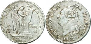 O9614 Rare France Constitution 15 Sols An 3 2d sem Leopard 1791 couvent Barnabites