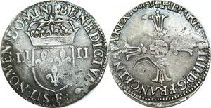 O9639 Rare France 1/4 Ecu Henri IV 1601 F Angers Argent ->Make offer