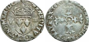 O9652 Très Rare France 1/8 Ecu Henri IV 1610 K Bordeaux Argent ->M offre