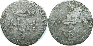 O9664 Rare France Double Sol Parisis Henri III 1584 H La Rochelle ->M offre