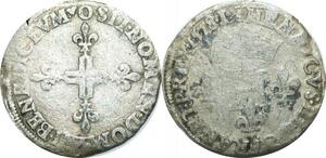 O9666 Rare France Henri III Double Sol Parisis 1578 O Riom ->Make offer