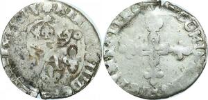 O9670 Rare France Double Sol Paris Henri III 1587 Gros Rond Point 5 ou 6 ->Make offer