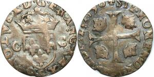 O9672 Rare France Douzain aux 2 C Charles X 1590 S TroYes ->Make offer