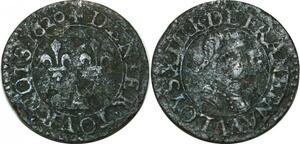 O9680 France Denier Tournois Louis XIII 1620 A Paris ->Make offer
