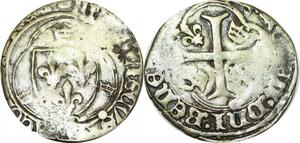 O9692 France Blanc à la Couronne Louis XI le Prudent Valois 1461 - 1483 La Rochelle