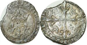 O9702 France Duc de Bourgogne Charles VI 1422 florette avec argenture !! Qualite