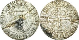 O9706 Rare France Blanc Guénar Charles VI 1380-1422 Crémieu Argent ->Make offer