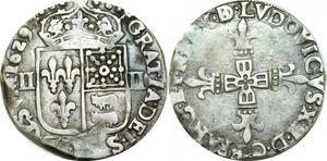 O9715 Rare France 1/4 Ecu Louis XIII Bearn 1629 *F Argent ->M offre