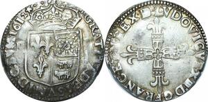 O9717 Rare France 1/4 Ecu Louis XIII Bearn 1612 M Argent TTB + ->Make offer