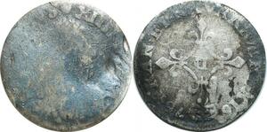 O9723 France 4 Sols aux traitants Louis XIV 1676 D Lyon Argent -> Make offer