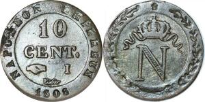 O9773 France 10 Centimes Napoléon I 1808 I Limoges TTB+++ ->Make offer