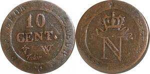 O9775 France Faux grossier 10 Centimes Napoléon I 1808 W Lille ->Make offer