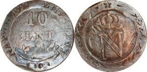 O9778 France Faux d'époque Rare 10 Centimes Napoléon I 1809 A Paris Double Frappe