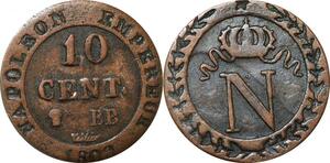 O9786 France Faux d'époque 10 Centimes Napoléon I 1809 BB Strasbourg ->Make offer