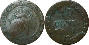 O9787 France Faux 10 Centimes Napoléon I 1808 I Limoges ->Make offer