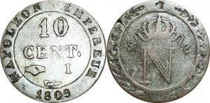 O9805 France 10 Centimes Napoléon I 1809 I Limoges ->Make offer