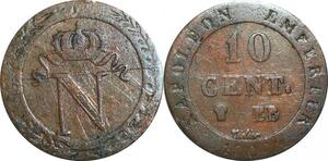 O9809 France Faux d'époque 10 Centimes Napoléon I 1808 BB Strasbourg ->Make offer
