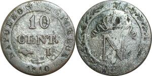 O9825 France 10 Centimes Napoléon I 1810 I Limoges ->Make offer
